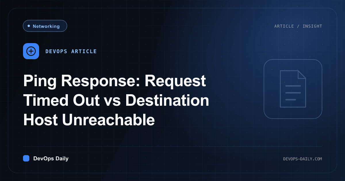 Ping Response: Request Timed Out vs Destination Host Unreachable